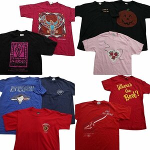 古着卸 まとめ売り ～90s　オールド 半袖Tシャツ 10枚セット (メンズ M ) シングルステッチ カラー系 ヘインズ TS4 MR7220