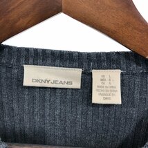 2000年代〜 DKNY ダナキャランニューヨーク DKNY JEANS ロゴ リブニット セーター トップス グレー (メンズ L) 中古 古着 P8650_画像4