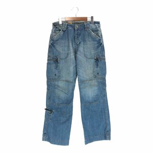 90年代 DIESEL ディーゼル デザイン デニムパンツ ボタンフライ ライトブルー (メンズ 32R) P4334 1円スタート