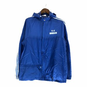 70年代 adidas アディダス 一枚地ナイロンジャケット スポーツ ブルー (メンズ UK L) P4355 1円スタート