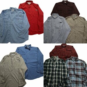 古着卸 まとめ売り アウトドアブランドMIX 長袖シャツ 10枚セット (メンズ XL /2XL /3XL ) エルエルビーン コロンビア MR6621 1円スタート