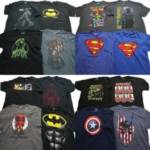 古着卸 まとめ売り マーベル DCコミック 半袖Tシャツ 16枚セット (メンズ XL ) バットマン スーパーマン TS9 MR7017 1円スタート