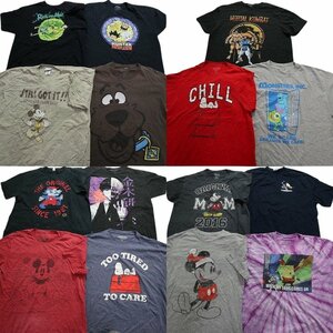 古着卸 まとめ売り キャラクター 半袖Tシャツ 15枚セット (メンズ XL ) ミッキー トーキョーグール TS10 MR6827 1円スタート