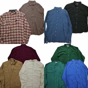 古着卸 まとめ売り 長袖シャツ 10枚セット (メンズ XL /2XL /3XL ) 異素材 カラー系 MR6657 1円スタート