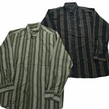 古着卸 まとめ売り ストライプ柄 長袖シャツ 10枚セット (メンズ XL /2XL /3XL ) LS25 MR6521 1円スタート_画像3