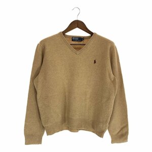 90年代 Polo by Ralph Lauren ポロ ラルフローレン Vネック セーター ワンポイント (レディース XXL) 中古 古着 P4432 1円スタート