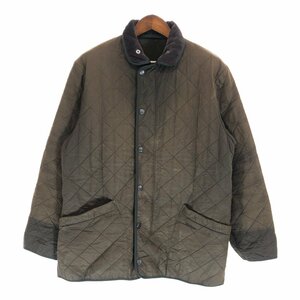 Barbour バブアー DURACOTTON POLARQUILT LONG キルティングジャケット ブラウン (メンズ L) 中古 古着 P4481 1円スタート