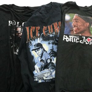 古着卸 まとめ売り 音楽・バンド 半袖Tシャツ 3枚セット (メンズ XL ) 2PAC アイスキューブ TS19 MR6273 1円スタート