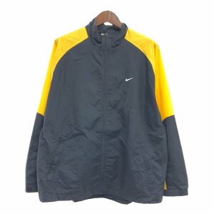 2000年代〜 NIKE ナイキ ウィンドブレーカー ジャケット アウター スポーツ ラグランスリーブ ブラック (メンズ XL) 中古 古着 P9460