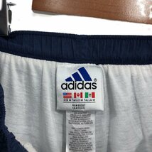 90年代 adidas アディダス ナイロン トラックパンツ ボトムス ワンポイントロゴ スポーツ ネイビー (メンズ M) 中古 古着 P9434_画像6