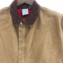 90年代 USA製 Carhartt カーハート ダック オールインワン 大きいサイズ ワーク ブラウン (メンズ 46 REGULAR) 中古 古着 P9408_画像8