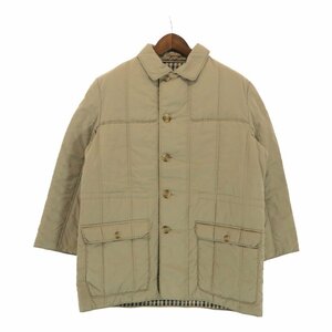 90年代 イングランド製 Aquascutum アクアスキュータム キルティング ジャケット ユーロ ベージュ (メンズ 46) P4696 1円スタート