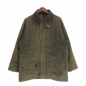 90年代 Barbour バブアー WATERPROOF QUILT キルティング ジャケット ノンオイル アウター オリーブ (メンズ ) P4755 1円スタート