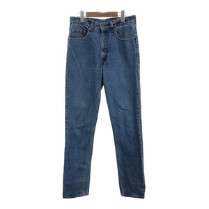 90年代 イギリス製 Levi's リーバイス 631 デニムパンツ ボトムス アメカジ ユーロ オレンジタブ ブルー (メンズ 32/34) 中古 古着 P8762