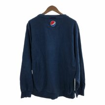 PEPSI ペプシ ワンポイントロゴ スウェット トレーナー トップス 刺繍 企業 ネイビー (メンズ XL) 中古 古着 P8840_画像2