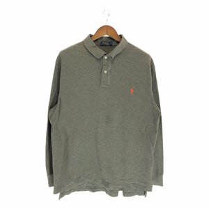 Polo by Ralph Lauren ポロ ラルフローレン 長袖 コットン ニット ポロシャツ カジュアル オリーブ (メンズ XLT-TALL) P5036 1円スタート