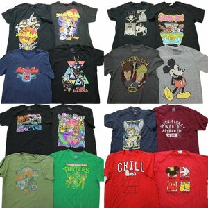 古着卸 まとめ売り キャラクター 半袖Tシャツ 16枚セット (メンズ L ) ジャンプ ディズニー TS10 MR8027