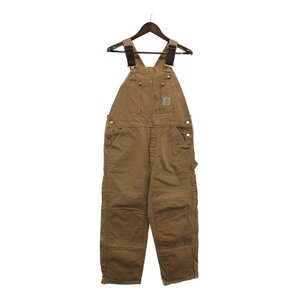 Carhartt カーハート ダック ダブルニー オーバーオール ボトムス 大きいサイズ ワーク ブラウン (メンズ 39×28相当) 中古 古着 P9507