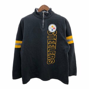 NFL ピッツバーグ・スティーラーズ ハーフジップ スウェット スポーツ プロチーム ブラック (メンズ L相当) 中古 古着 P9675