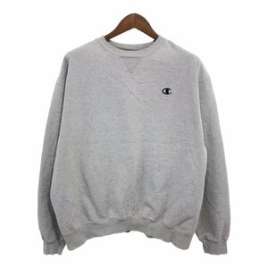 Champion チャンピオン ワンポイントロゴ 前Vガゼット スウェット トップス カジュアル スポーツ グレー (メンズ XL) 中古 古着 P9673