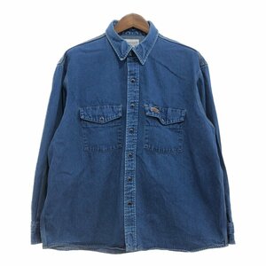 Carhartt カーハート デニム 長袖シャツ トップス アメカジ ワーク ブルー (メンズ XL) 中古 古着 P9688