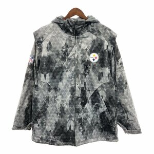 Reebok リーボック NFL ピッツバーグ・スティーラーズ ジャケット スポーツ プロチーム 総柄 グレー (メンズ XL) 中古 古着 P8305