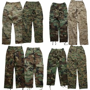 古着卸 まとめ売り フィールドパンツ 米軍実物 ミリタリー 8枚セット (メンズ S ) ウッドランドカモ デジタルカモ マルチカム UM13 MR8254