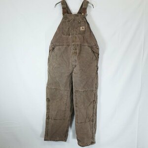 SALE///// USA製 Carhartt カーハート オーバーオール ワークウェア 作業着 DIY 日曜大工 ダック生地 ブラウン ( メンズ 40×32 ) M6814