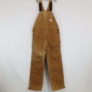 SALE///// USA製 Carhartt カーハート 中綿 ダック地 オーバーオール ワークウェア ダック生地 作業着 ブラウン ( メンズ 38 ) M7780