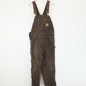 SALE///// Carhartt カーハート 中綿 ダック地 オーバーオール ワークウェア ダック生地 作業着 ブラウン ( メンズ 36 ) M7762