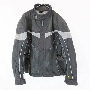 SALE///// OLYMPIA レーシングジャケット バイク ツーリング モーターサイクル 走行用 バイカーメッシュ 黒 ( メンズ XL ) M7763