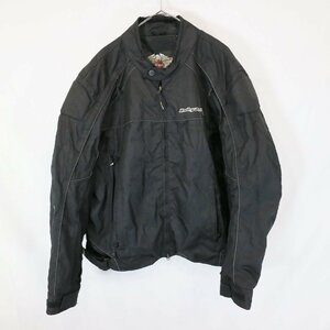 SALE///// HARLEY DAVIDSON ハーレーダビッドソン レーシングジャケット バイク ツーリング モーターサイクル 黒 ( メンズ XL ) M7767