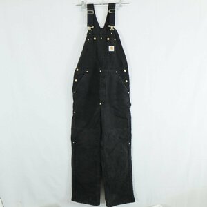 SALE///// 80年代 USA製 Carhartt カーハート オーバーオール ワークウェア 作業着 DIY ダック生地 ブラック ( メンズ 34×32 ) M6969