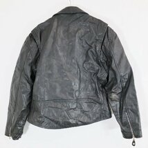 SALE///// Echtes Leder ライダースジャケット 本革 モーターサイクル ツーリング バイカー ブラック ( メンズ 46 ) M7844_画像2