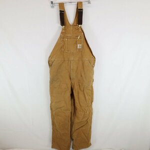 SALE///// Carhartt カーハート オーバーオール サロペット ワークウェア 日曜大工 DIY 作業着 ベージュ ( メンズ 42×32 ) M7440