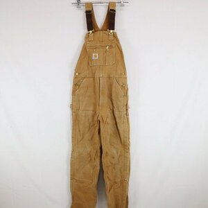 SALE///// Carhartt カーハート オーバーオール サロペット ワークウェア 日曜大工 DIY 作業着 ベージュ ( メンズ 34×34 ) M7437