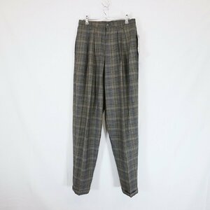 SALE///// 新品タグ付き 80s USA製 COLTER チェック柄 2タック スラックス ロケットタロン ビンテージ グレー系 ( メンズ 30 ) N0260