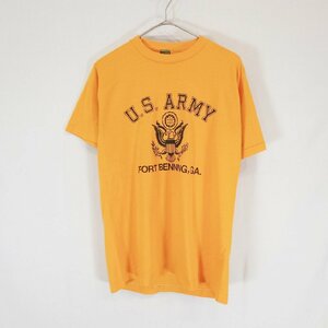 SALE///// 70s USA製 JERZEES U.S.ARMY ミリタリー 半袖 プリントTシャツ カレッジ系 イエロー ( メンズ M ) M0086