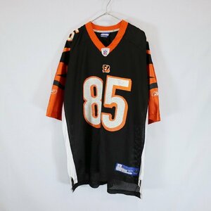 SALE///// reebok リーボック NFL シンシナティベンガルズ ゲームシャツ ユニフォーム プロチーム ブラック ( メンズ XL ) N0371