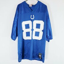SALE///// Reebok リーボック NFL インディアナポリス・コルツ 半袖 ゲームシャツ プロチーム アメフト ブルー ( メンズ M ) N0326_画像1