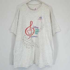 SALE///// 90ｓ USA製 DELTA Disney Magic Music Days 半袖 プリントＴシャツ キャラクター ディズニー 霜降り ( メンズ XL ) N1100