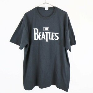 SALE///// JERZEES THE BEATLES ビートルズ バンドロゴ プリント 半袖 Tシャツ 音楽 大きいサイズ ブラック ( メンズ XL ) N0639