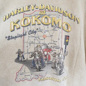 SALE///// 90ｓ USA製 HARLEY DAVIDSON ハーレーダビッドソン 鷹 鷲 半袖 プリントＴシャツ バイカー ベージュ ( メンズ XL ) N1098の画像3