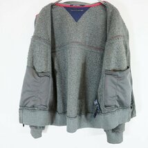 SALE///// TOMMY HILFIGER トミーヒルフィガー フリースジャケット ブルゾン アウター ボア 防寒 ショート丈 グレー ( メンズ S ) N0957_画像3