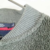 SALE///// TOMMY HILFIGER トミーヒルフィガー フリースジャケット ブルゾン アウター ボア 防寒 ショート丈 グレー ( メンズ S ) N0957_画像5