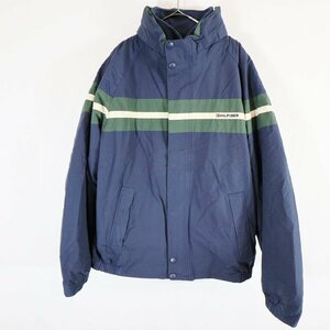 SALE///// TOMMY HILFIGER トミーヒルフィガー ナイロンジャケット 防寒 アウター ネイビー ( メンズ XL ) N1460