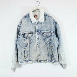 SALE///// 90s USA製 Levi's リーバイス デニムジャケット アメカジ 裏地ボア ライトブルー ( メンズ XL ) N1763