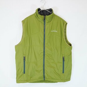 SALE///// Eddie Bauer エディーバウアー プリマロフト 中綿ナイロンベスト アウトドア キャンプ 登山 グリーン ( メンズ L ) N1613の画像1