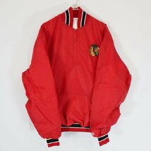 SALE///// NHL シカゴブラックホークス ナイロン アノラックジャケット プロチーム カレッジ スポーツ レッド ( メンズ M相当 ) N1820_画像1