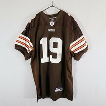 SALE///// Reebok リーボック NFL クリーブランド・ブラウンズ ゲームシャツ プロチーム アメフト ブラウン ( メンズ 50 ) N1878_画像1